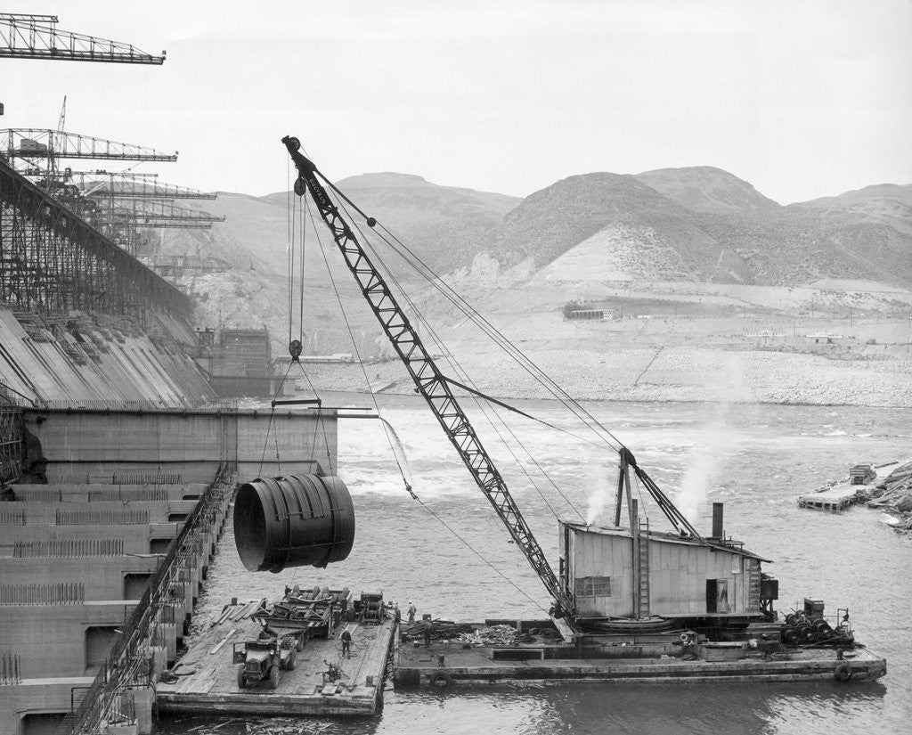 Detail of Grand Coulee Dam Being Constructed by Anonymous