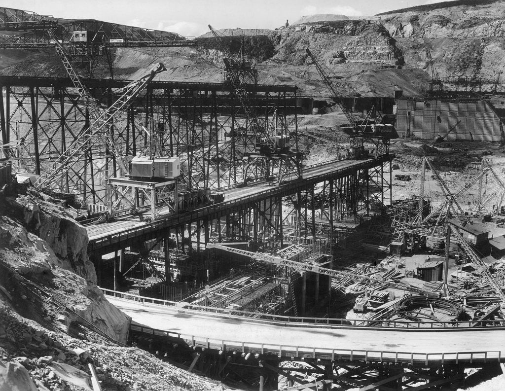 Detail of Grand Coulee Dam Being Constructed by Anonymous