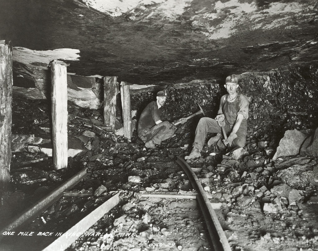 Detail of Men Working One Mile Back in Mine by Anonymous