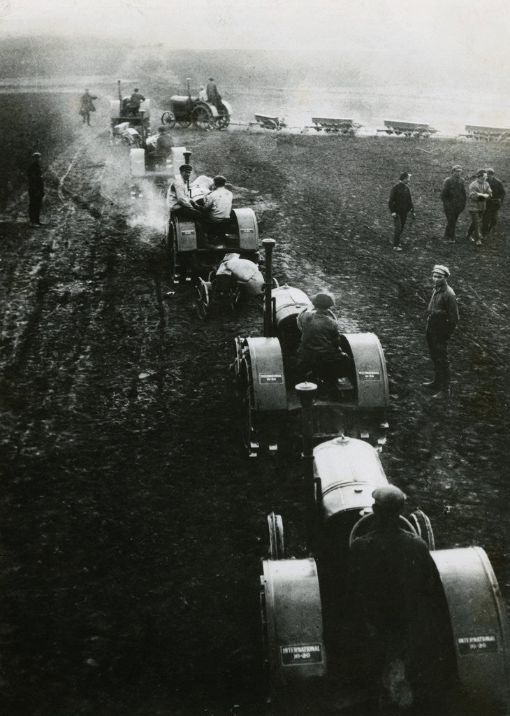 Detail of Tractors on Soviet State Farm by Anonymous
