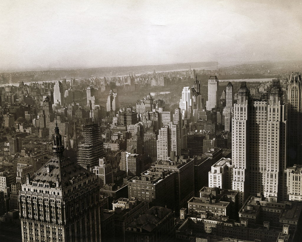 Detail of Looking Out Over Manhattan by Anonymous