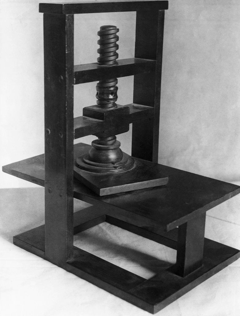 Detail of Gutenberg Type Printing Press by Anonymous