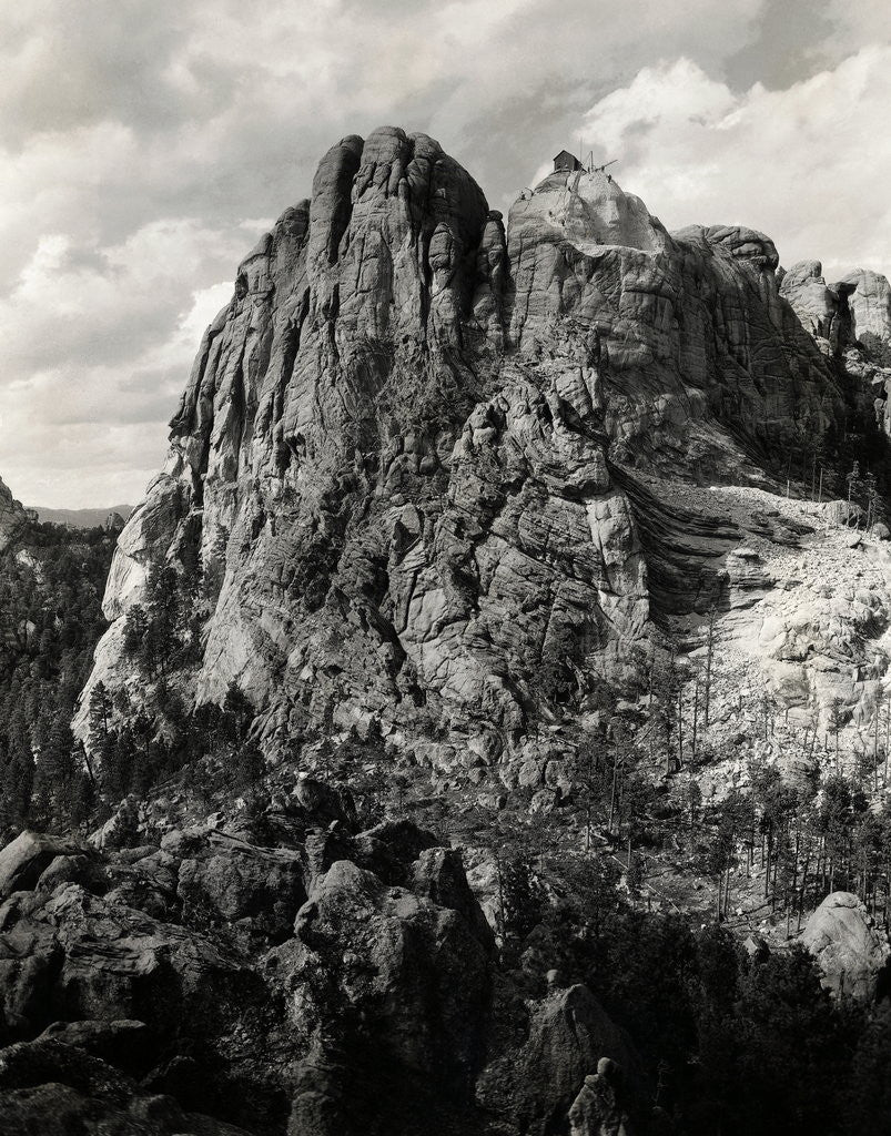 Detail of Early Carving on Mount Rushmore by Anonymous