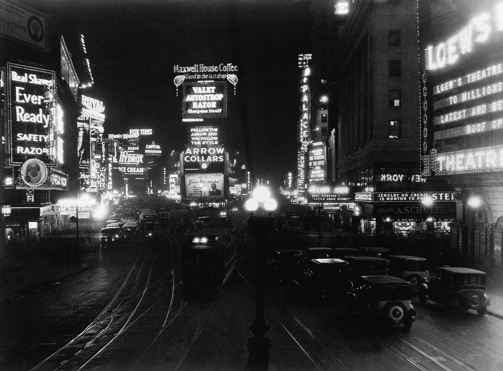 Detail of Cars Driving in Times Square by Corbis
