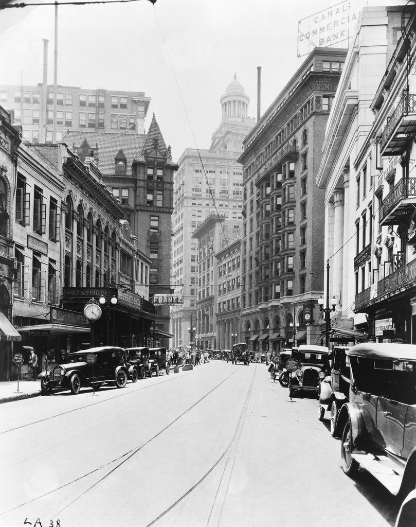 Detail of A Downtown Street in New Orleans by Anonymous