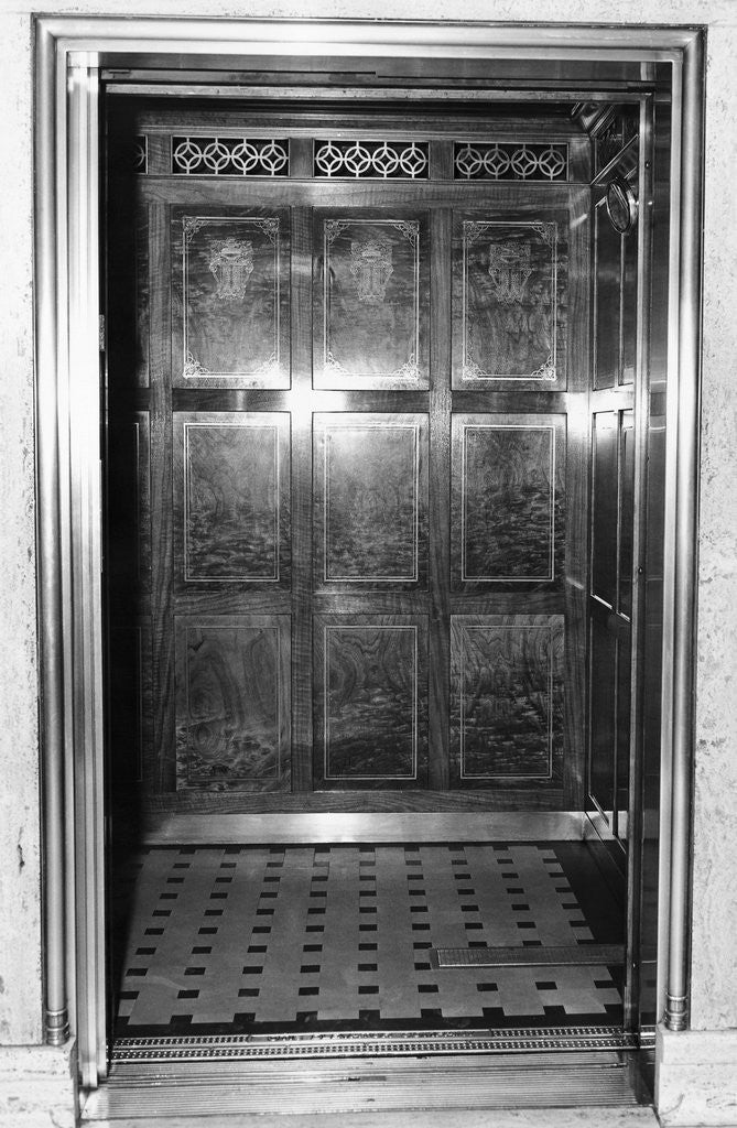Detail of An Otis Elevator Inside a Hotel by Anonymous