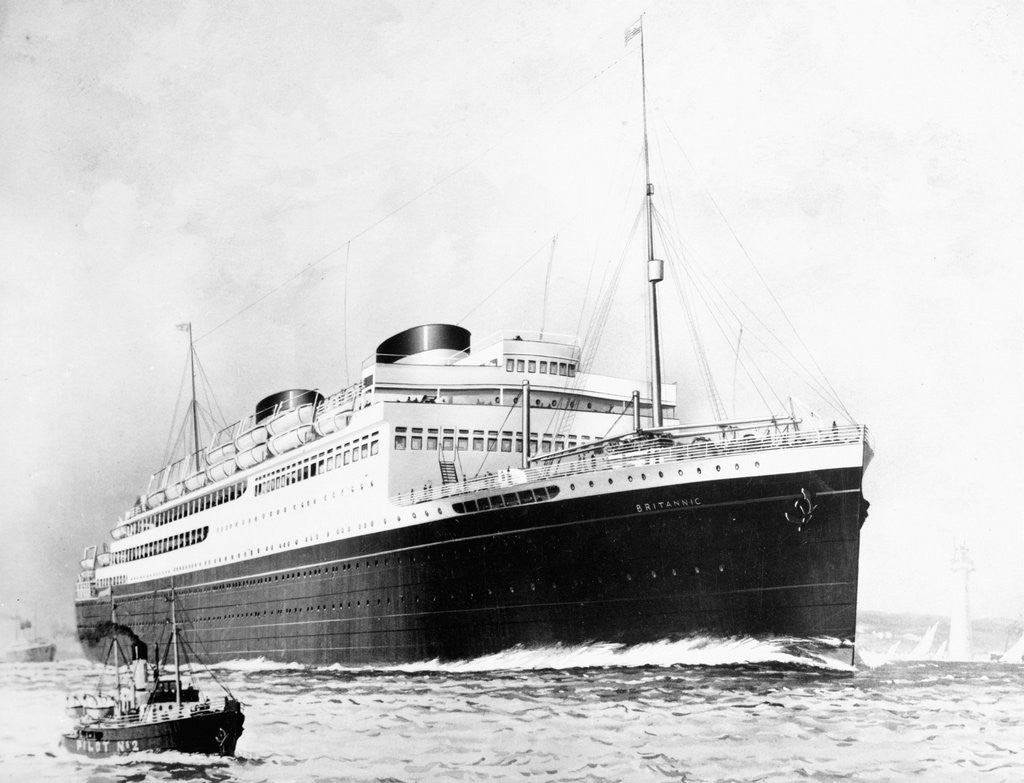 Detail of Britain's Britannic on the Waters by Corbis