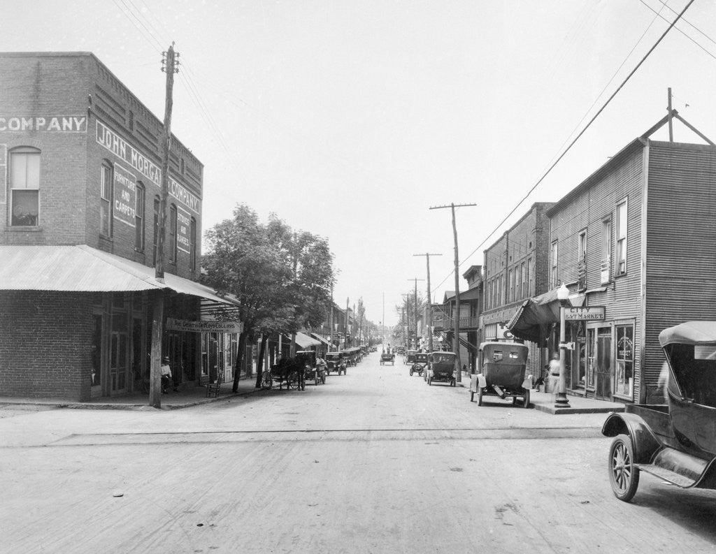 Detail of Main Street in a Small Town by Corbis