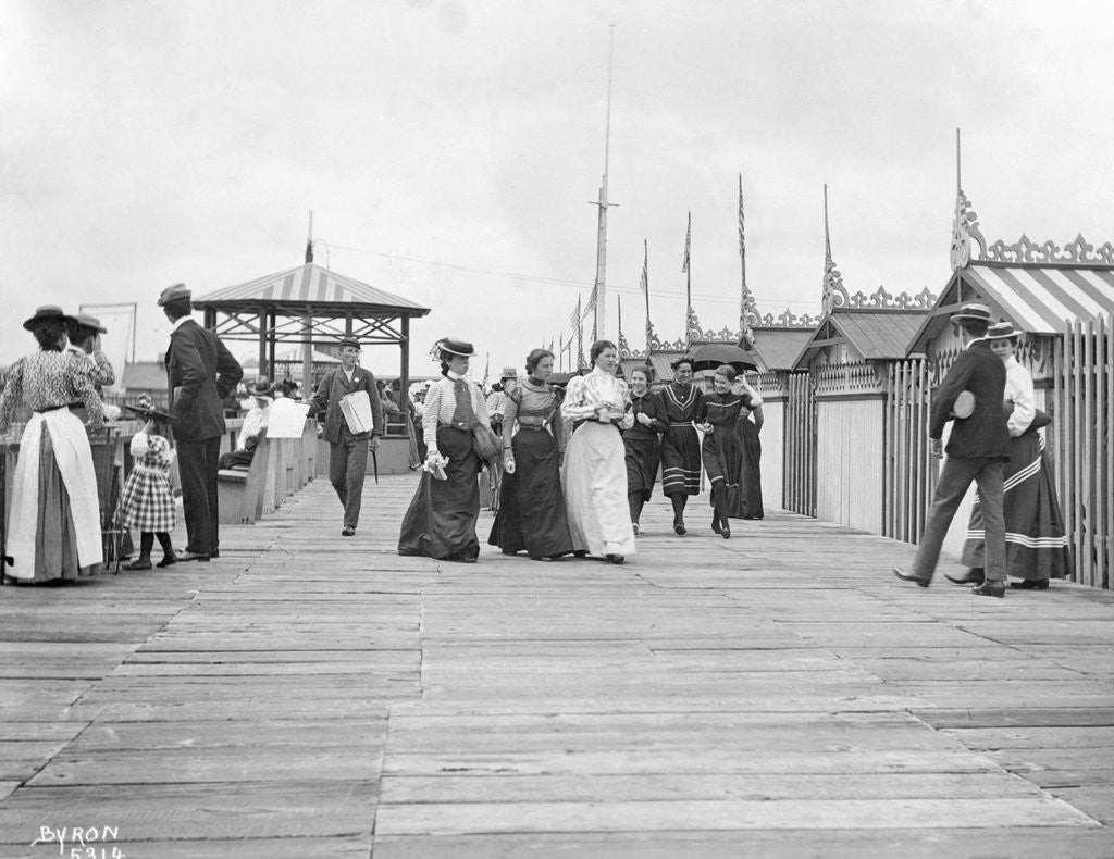 Detail of People Strolling on Boardwalk by Anonymous