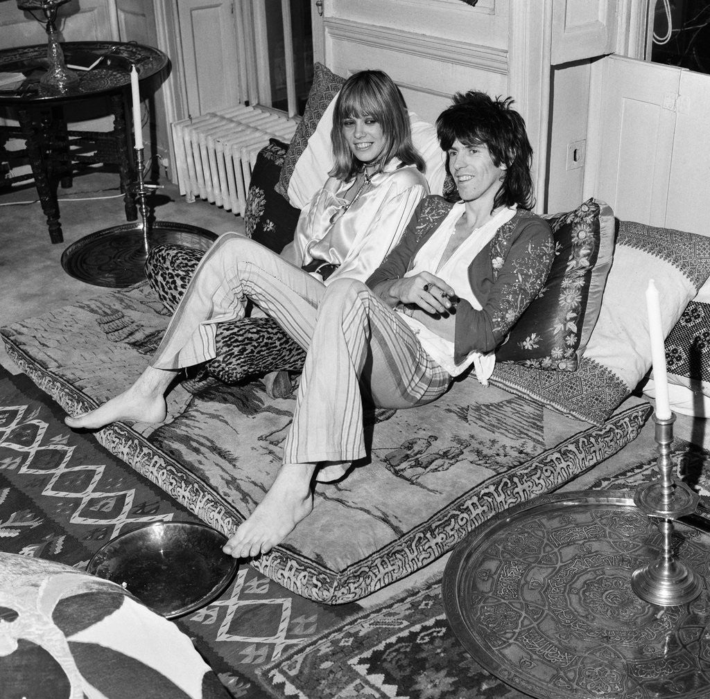 Detail of Keith Richards with Anita Pallenberg by Staff