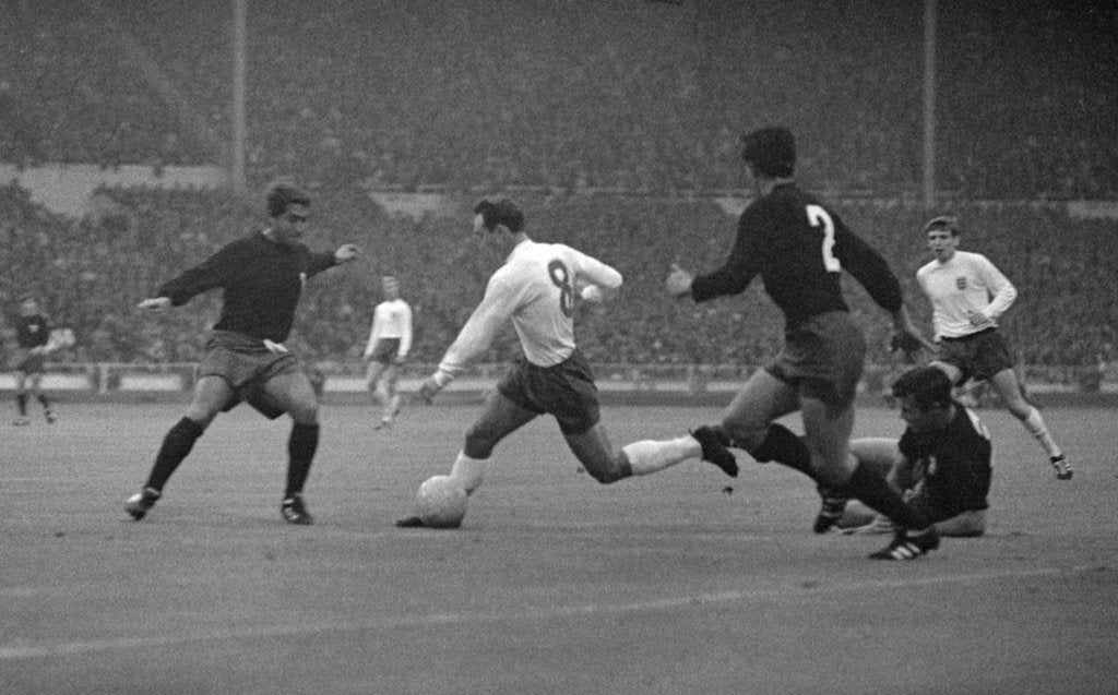 Detail of 1966 World Cup First Round Group 1 match at Wembley. England 2 v Mexico 0. by Monte Fresco