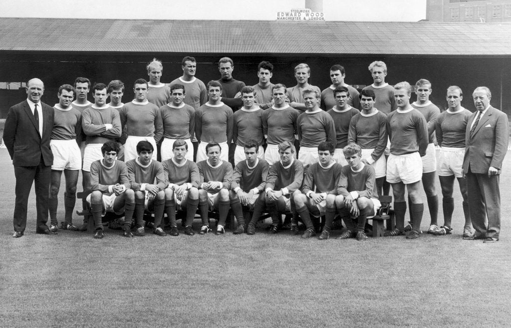 Detail of 1963 Manchester United line up by Staff