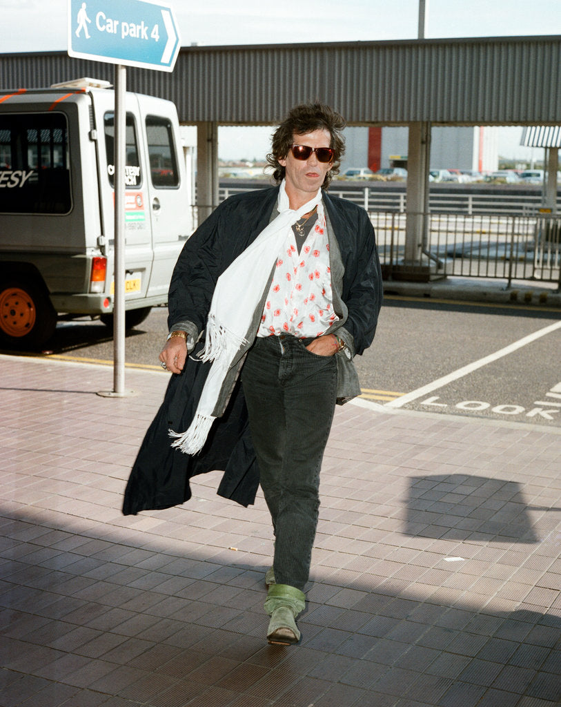 Detail of Rolling Stones: Keith Richards at London Heathrow Airport by Victor Crawshaw