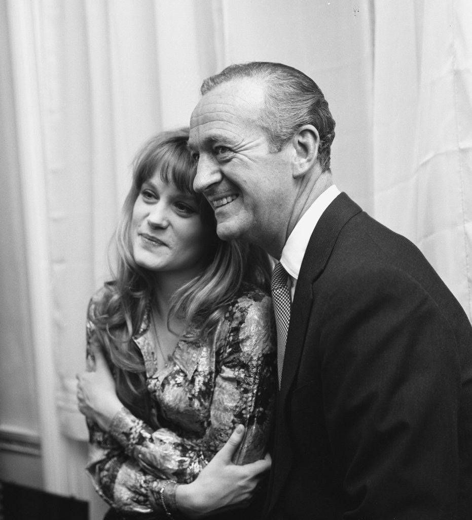 Detail of David Niven with Francoise Dorleac by Harry Arnold