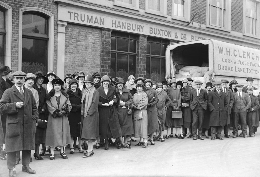 Detail of Commuters waiting for buses and make shift public transport by Staff