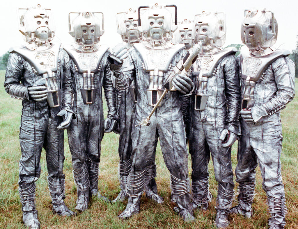 Detail of Extras dressed as Cybermen by Anonymous