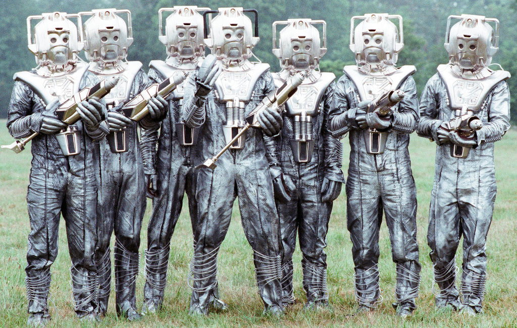 Detail of Extras dressed as Cybermen by Anonymous