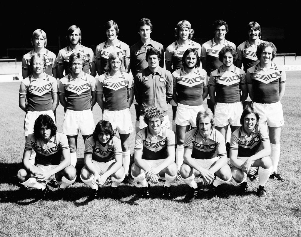 Detail of West Ham United line up for pre season team photograph by Staff