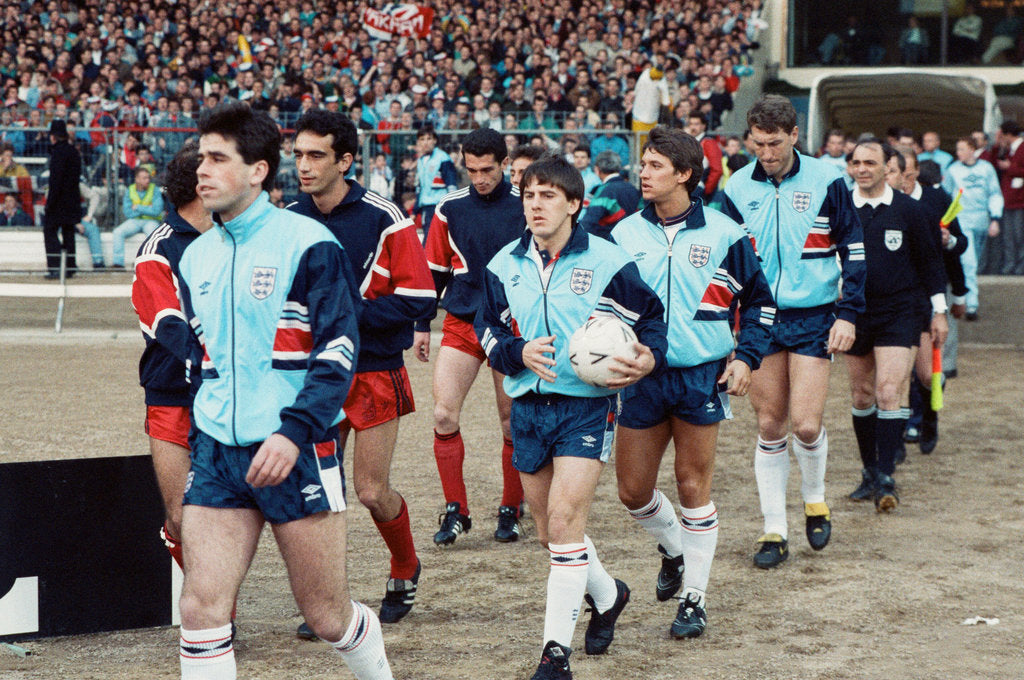 Detail of 1990 World Cup Qualifier at Wembley Stadium, England 5 v Albania 0 by Slater