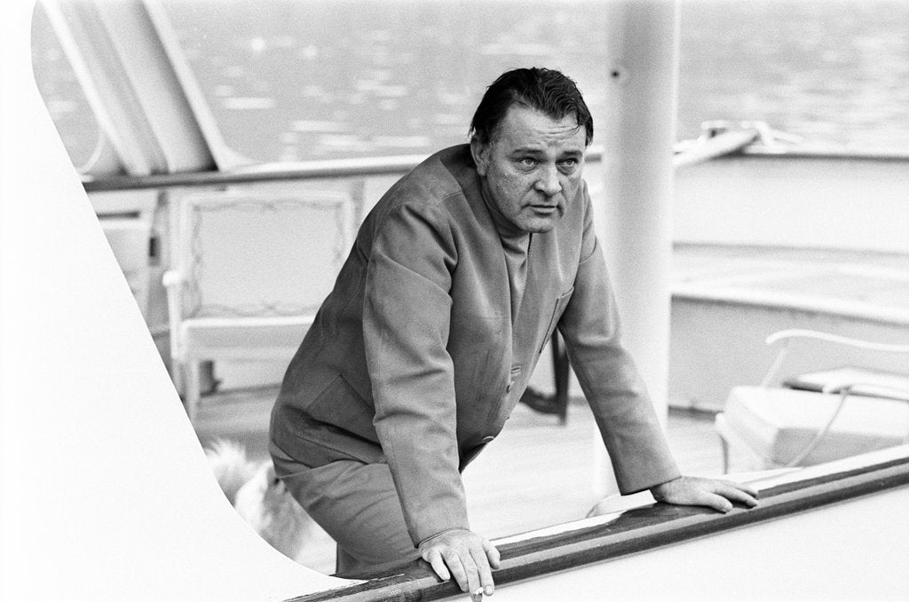 Detail of Richard Burton aboard his yacht by Staff