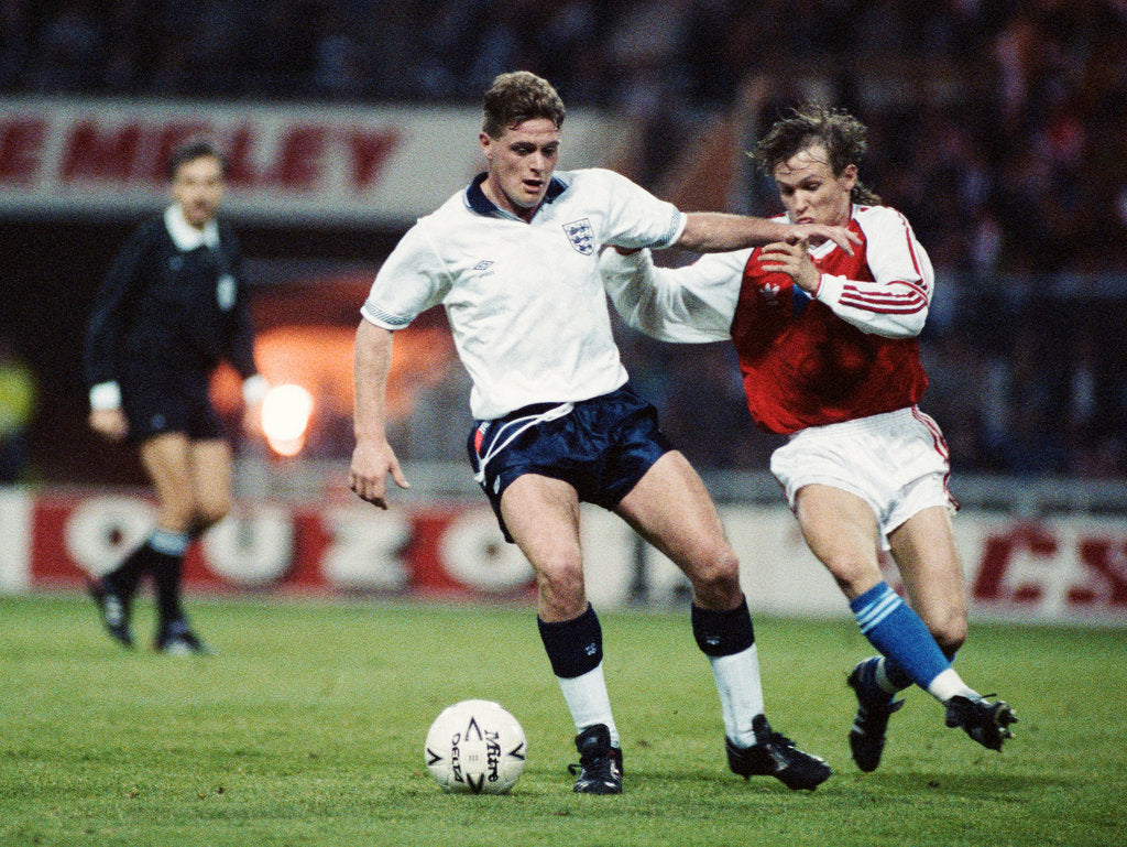 Detail of Paul Gascoigne on the ball by Anonymous