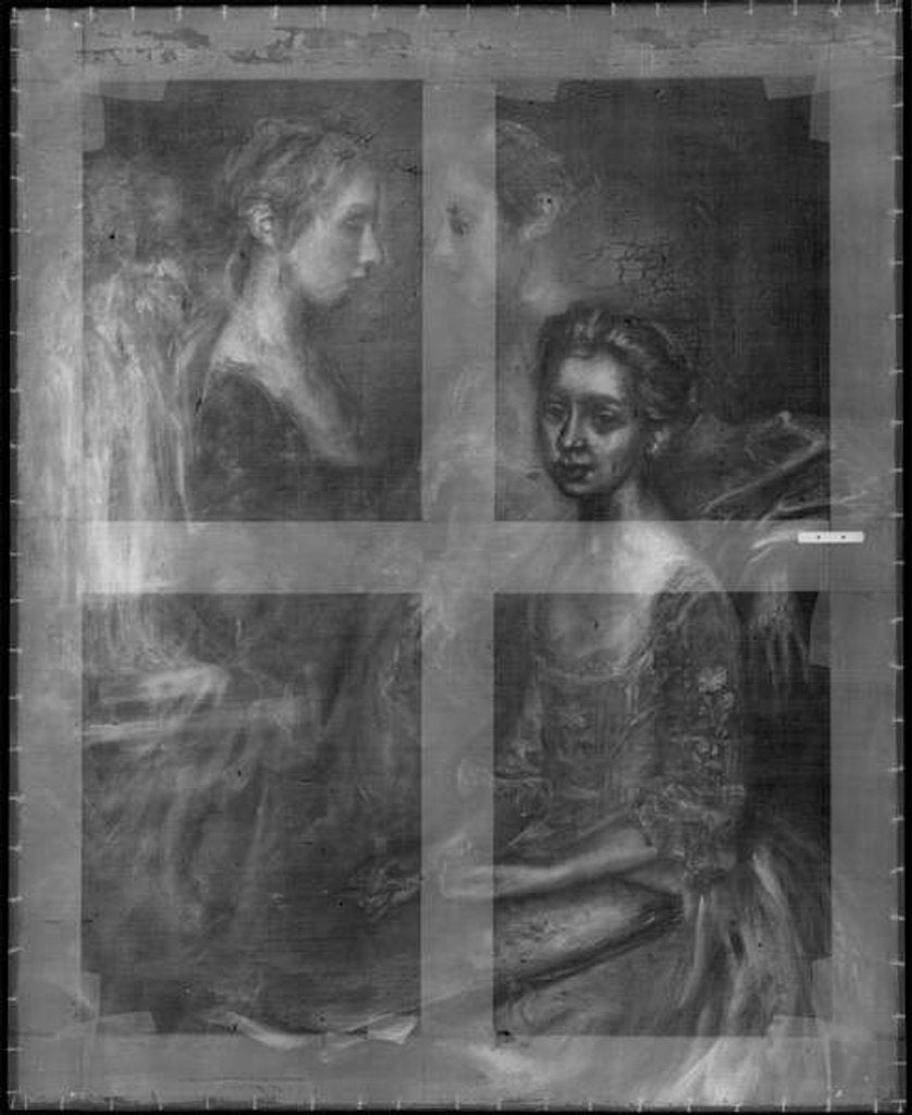 Detail of X-ray image of Portrait of the Artist's Daughters, c.1763-64 by Thomas Gainsborough