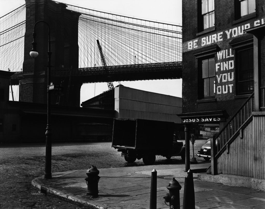 Detail of Street Corner Near the Brooklyn Bridge by Anonymous