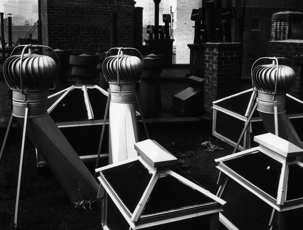 Detail of Rooftop Ventilaters and Chimneys, Manhattan, 1945 by Anonymous