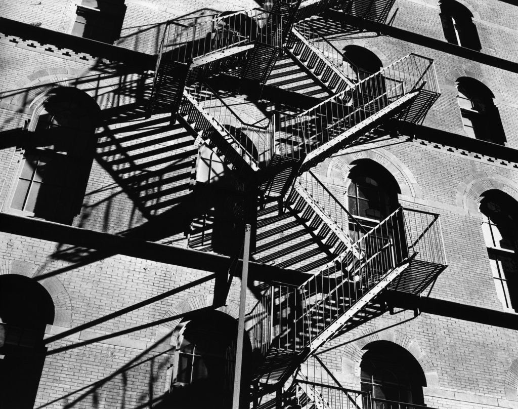 Detail of Fire Escapes and Shadows, New York, 1944 by Corbis
