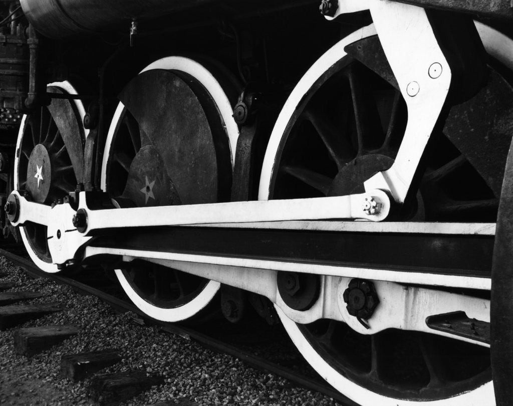 Detail of Locomotive Wheels by Brett Weston