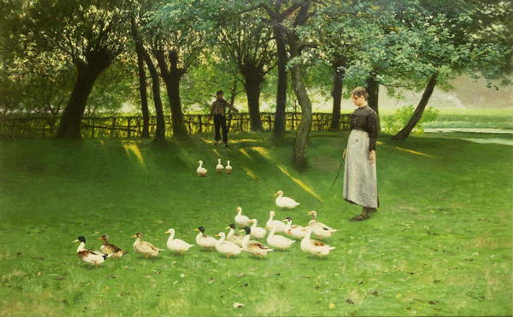 Detail of The Duck Girl, early 1880s by Emile Claus