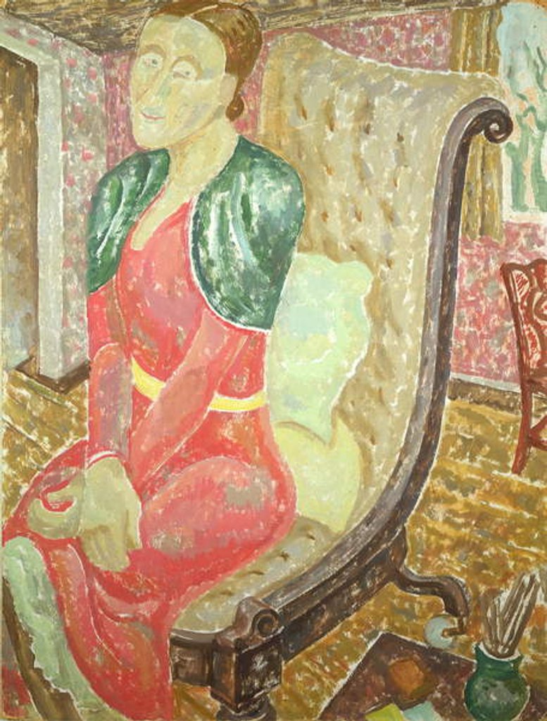 Detail of Portrait of Katherina Dawson Giles, c.1930 by Jessica Stewart Dismorr