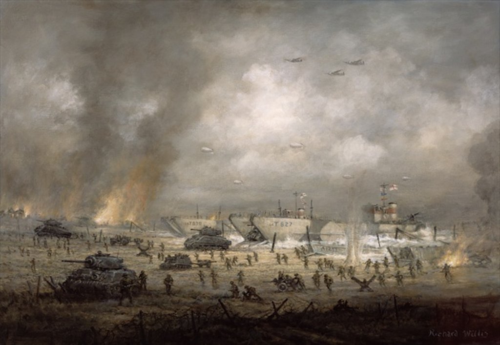 Detail of The Tanks Go In, Sword Beach by Richard Willis