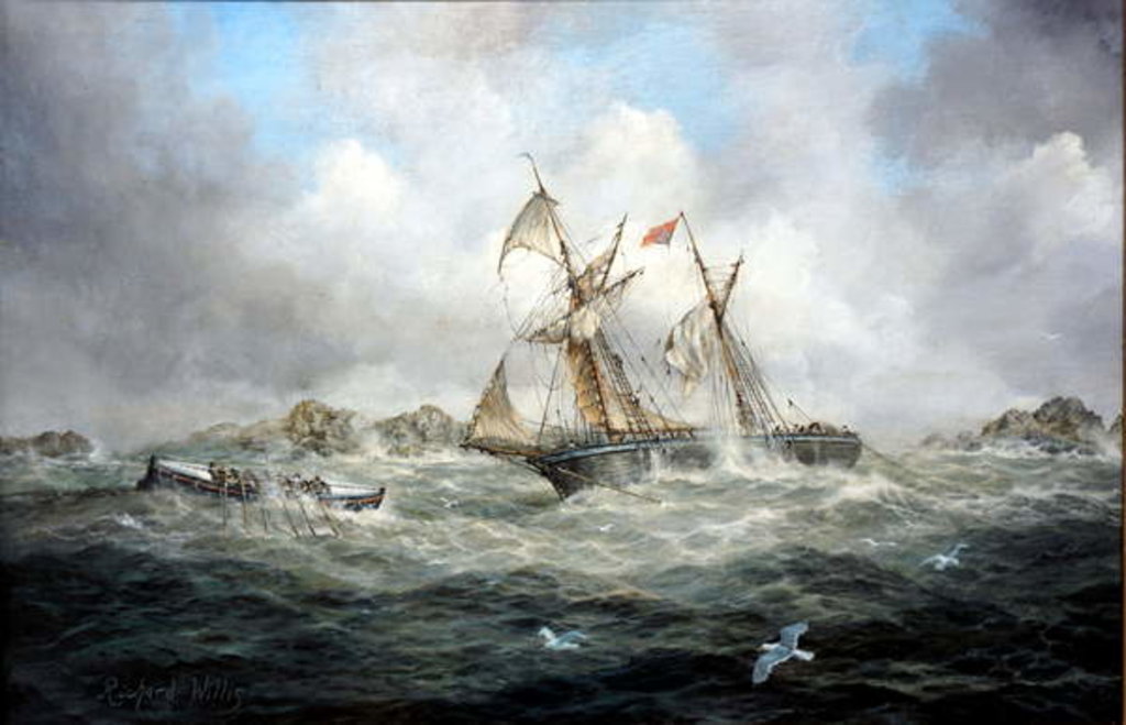Detail of A Storm at Sea by Richard Willis