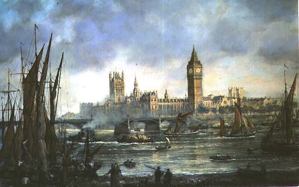 Detail of The Houses of Parliament and Westminster Bridge by Richard Willis