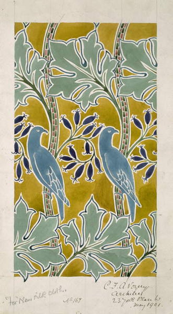 Detail of Design for 'New Silk Cloth', May 1901 by Charles Francis Annesley Voysey