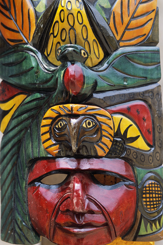 Detail of Indigenous Mask Carving by Corbis