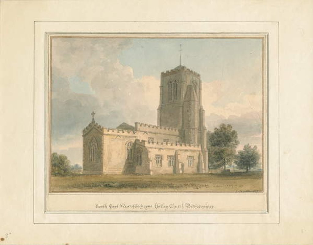 Detail of Bedfordshire - Cockayne Hatley Church, 1817 by John Buckler