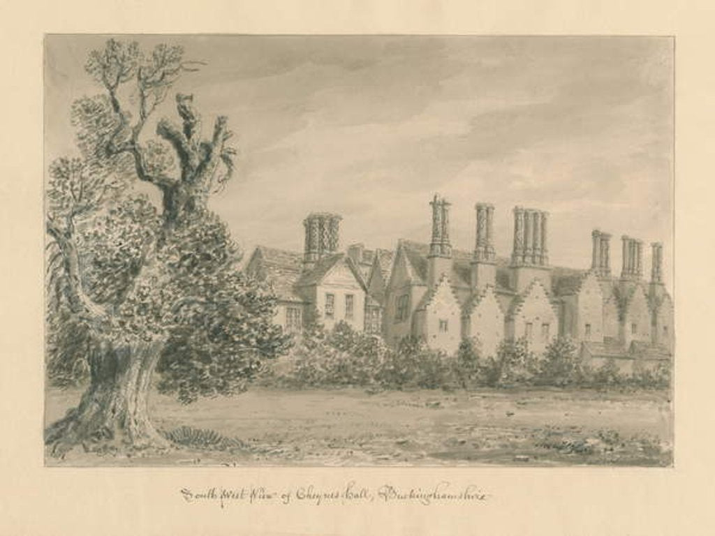 Detail of Buckinghamshire - Chenies Hall by John Buckler