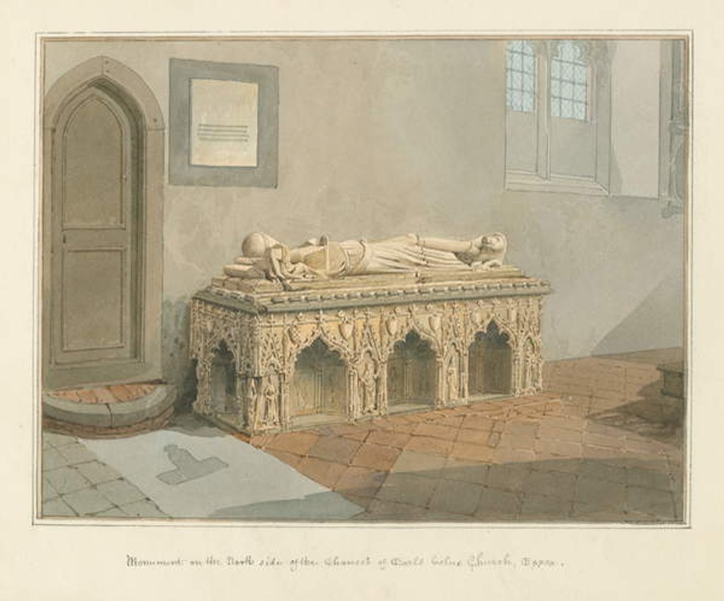 Detail of Essex - Earls Colne Church - Monument, 1824 by John Chessell Buckler