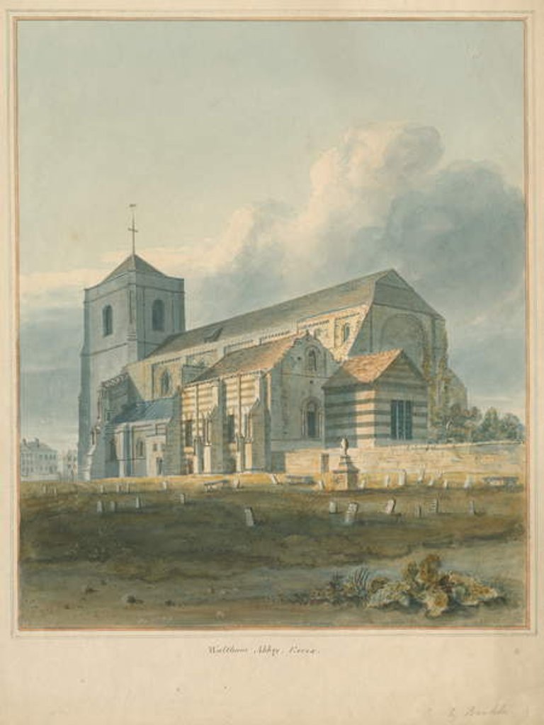 Detail of Essex - Waltham Abbey, 1802 by John Buckler