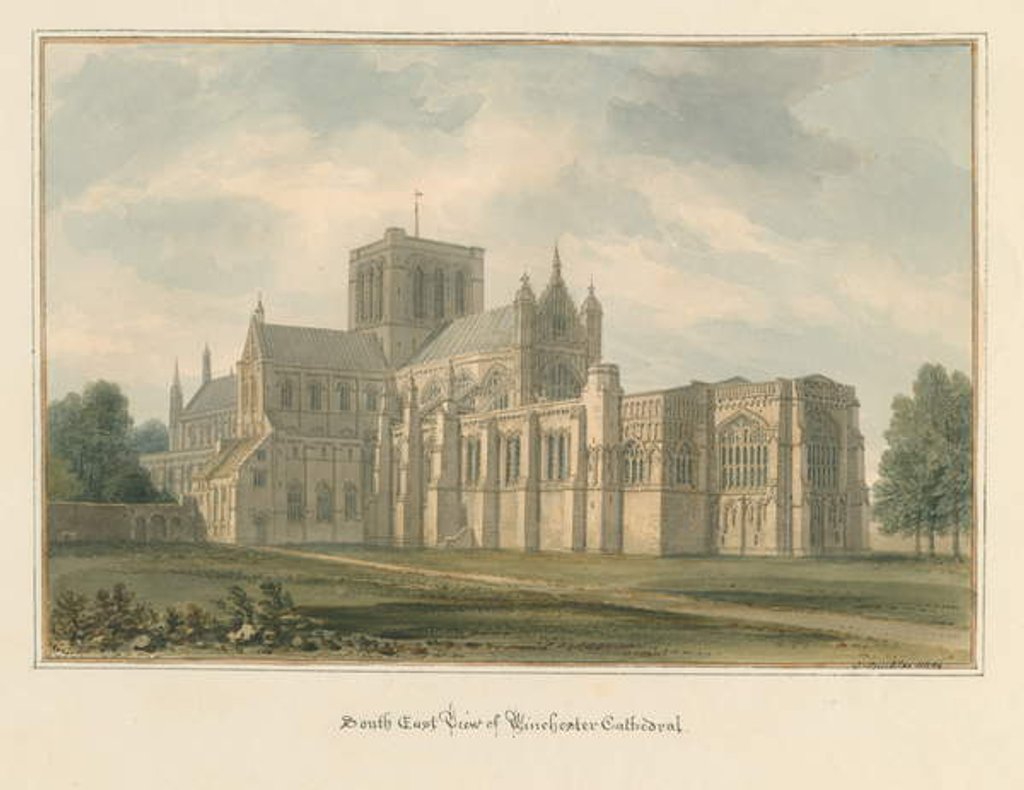 Detail of Hampshire - Winchester Cathedral, 1824 by John Buckler