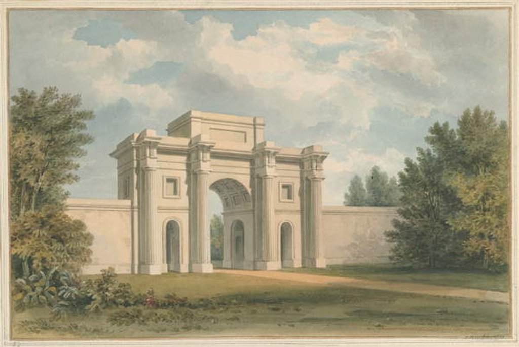 Detail of Leicestershire - Gopsall House - The Gateway, 1820 by John Buckler