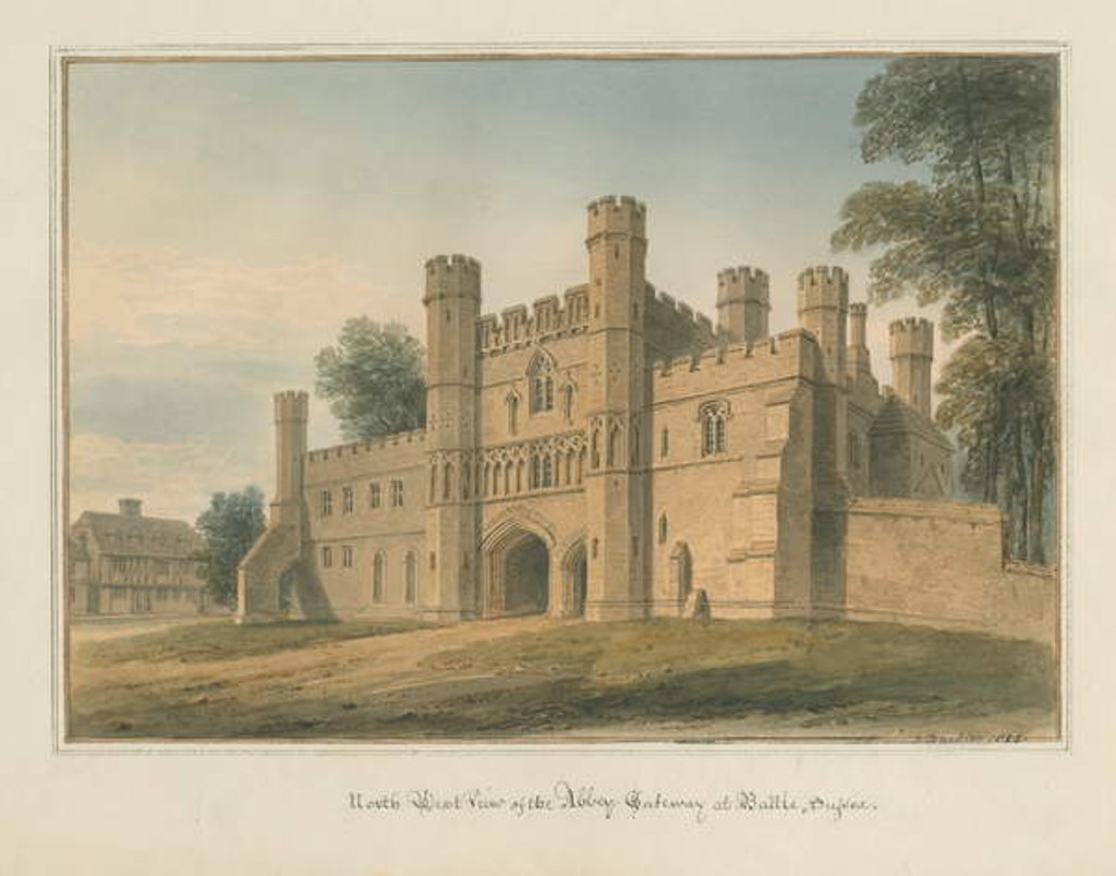 Detail of Sussex - Battle - Abbey Gateway, 1824 by John Buckler