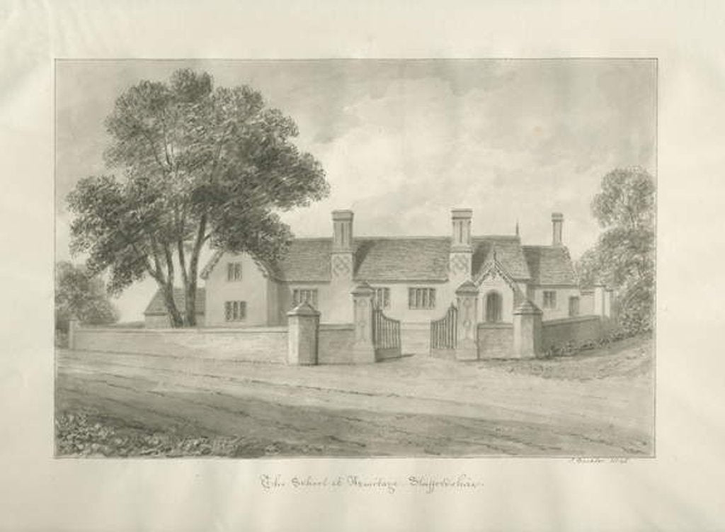 Detail of Armitage School: sepia drawing , 1845 by John Buckler