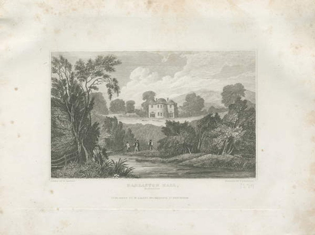 Detail of Barlaston Hall: engraving, nd [19th cent] by Frederick Calvert