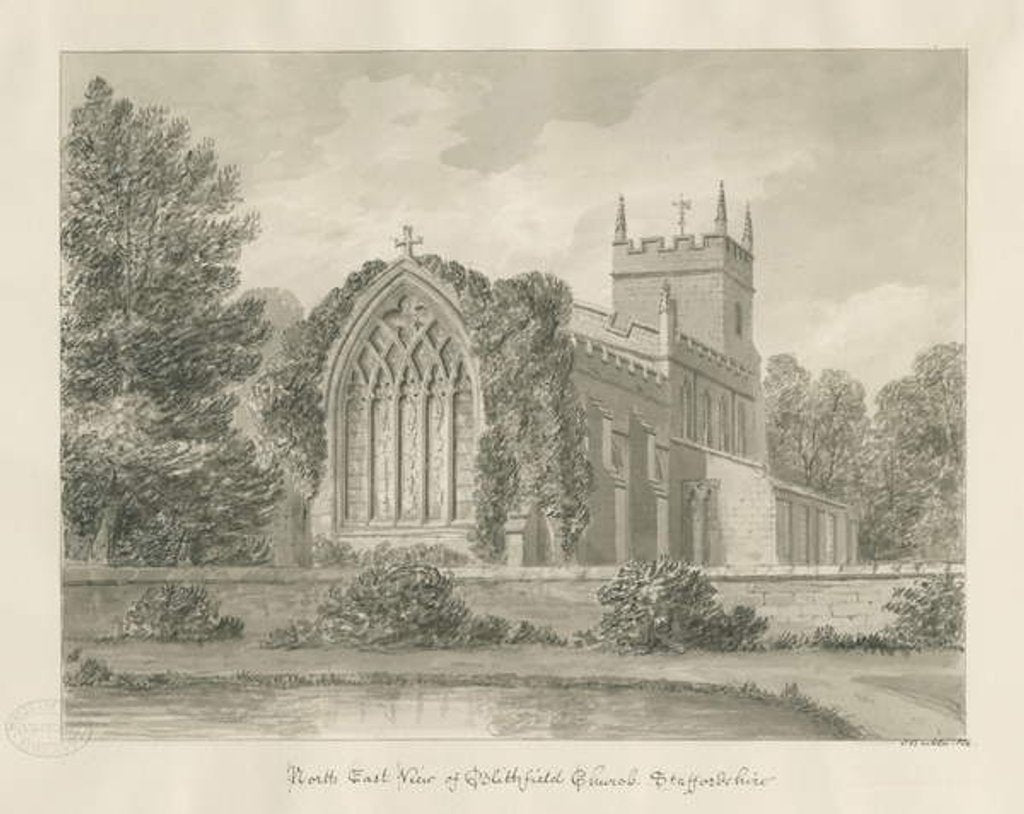 Detail of Blithfield Church by John Buckler