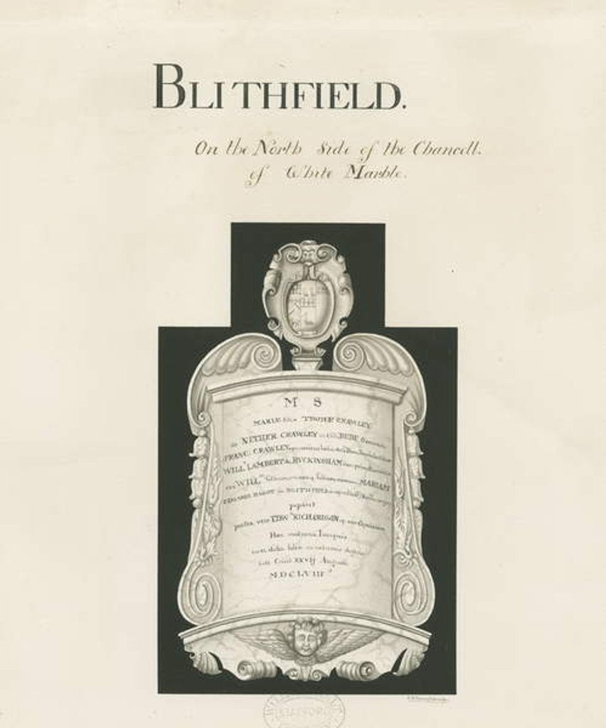 Detail of Tablet in Blithfield Church - Mary Crawley by John Robert Fernyhough