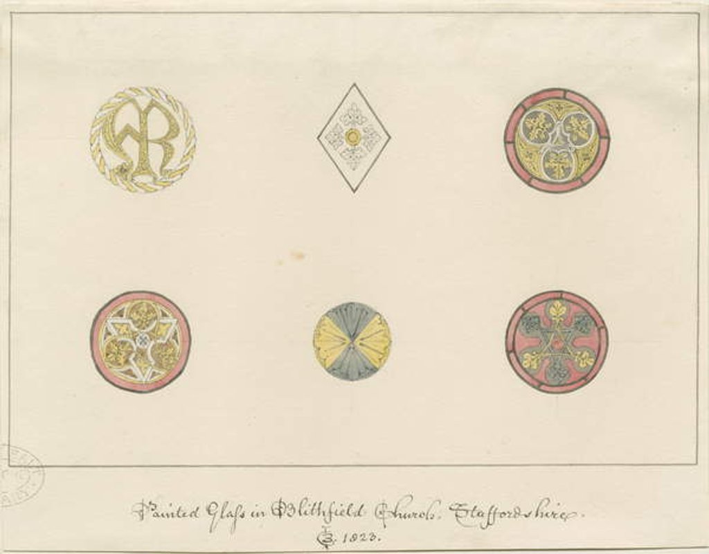 Detail of Blithfield Church - painted glass by John Buckler