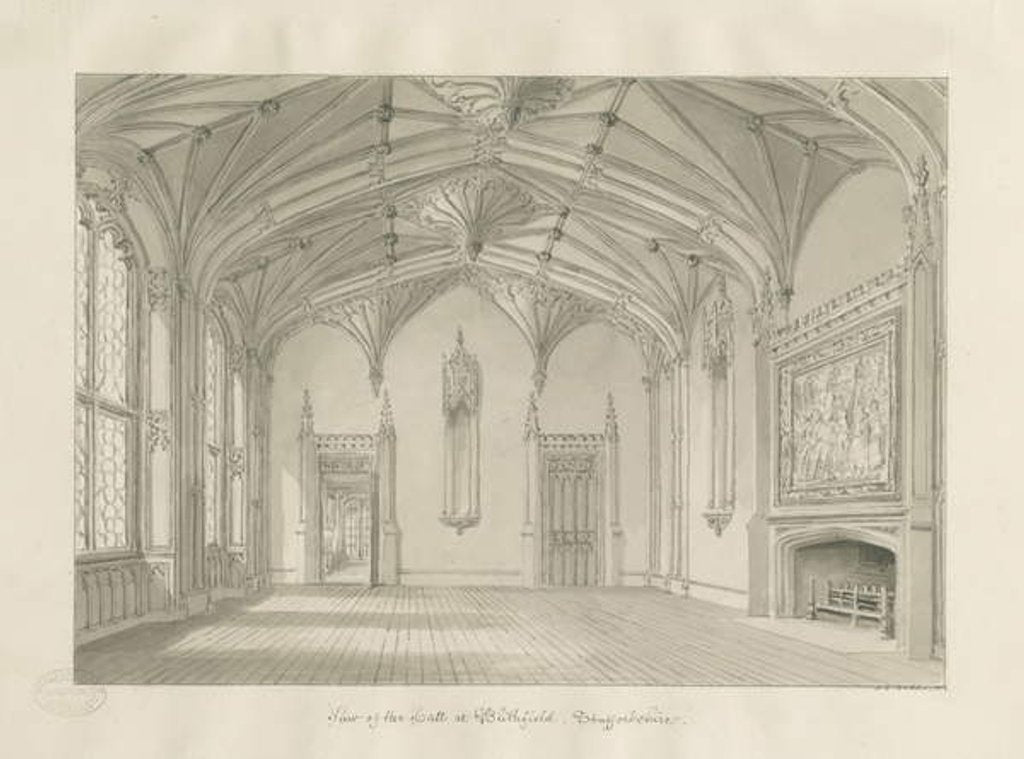 Detail of Interior of Blithfield Hall by John Chessell Buckler
